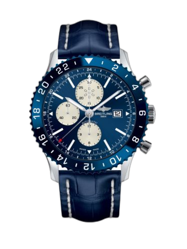 [Y2431016.C970.746P] Chronoliner Stainless Steel / Blue / Croco
