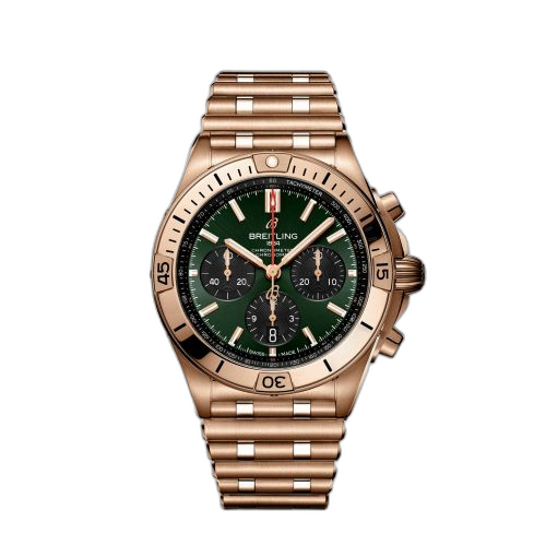 [RB0134101L1R1] Chronomat B01 42 Red Gold / Green / Rouleaux