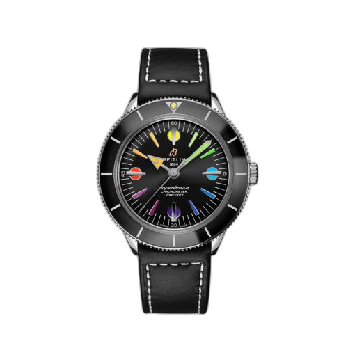 [A103701A1B1X1] Superocean Heritage '57 Stainless Steel / Rainbow Boutique Limited Edition / Calf / Pin