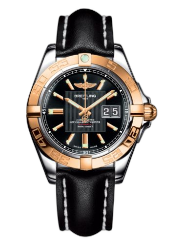 [C49350L2.BA09.428X] Galactic 41 Stainless Steel / Rose Gold / Trophy Black / Calf