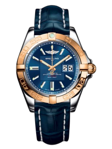 [C49350L2.C810.718P] Galactic 41 Stainless Steel / Rose Gold / Metallica Blue / Croco