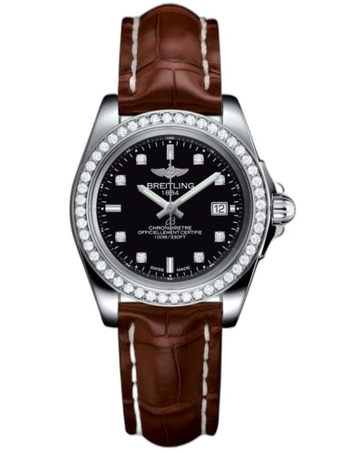 [A7133053/BF63/778P/A14BA.1] Galactic 32 Sleek Edition Stainless Steel / Diamond / Trophy Black Diamond / Croco