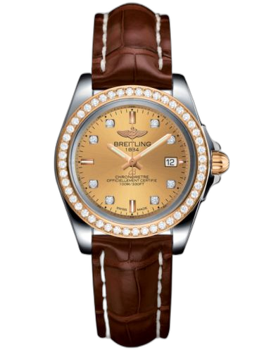 [C7133053/H550/778P/A14BA.1] Galactic 32 Sleek Edition Stainless Steel / Rose Gold / Diamond / Golden Sun Diamond / Croco