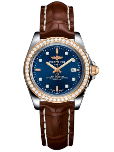 [C7133053/C967/778P/A14BA.1] Galactic 32 Sleek Edition Stainless Steel / Rose Gold / Diamond / Horizon Blue Diamond / Croco