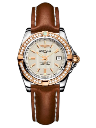 [C71356LA.G704.406X] Galactic 32 Stainless Steel / Rose Gold / Diamond / Sierra Silver / Calf