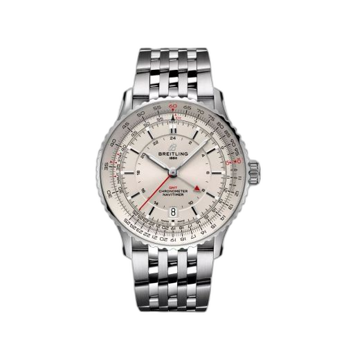 [A32310211G1A1] Navitimer GMT 41 Automatic Stainless Steel / Silver / Bracelet