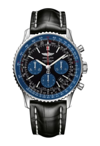 [AB012116/BE09/743P/A20BA.1] Navitimer 01 43 Stainless Steel / Blue Edition / Croco / Pin