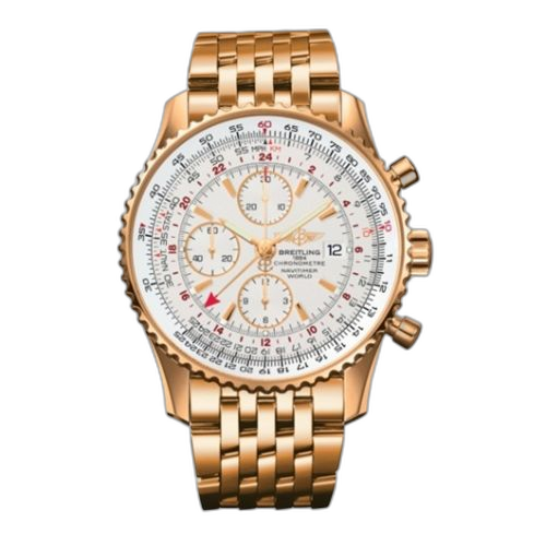 [H2432212/G664/426H] Navitimer World Red Gold / Silver / Bracelet