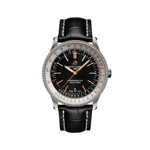 [A17326211B1P2] Navitimer Automatic 41 Automatic Stainless Steel / Black / Croco / Folding
