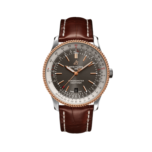 [U17326211M1P1] Navitimer Automatic 41 Automatic Stainless Steel / Rose Gold / Grey / Croco / Pin