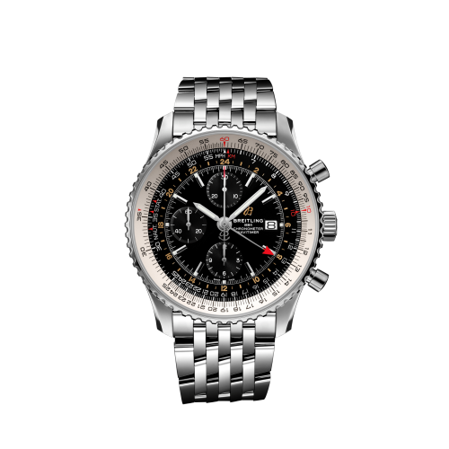 [A24322121B2A1] Navitimer 1 Chronograph GMT 46 Stainless Steel / Black / Bracelet