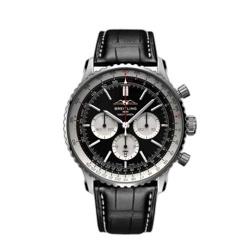 [AB0137211B1] Navitimer B01 Chronograph 46 Stainless Steel / Black / Alligator - Folding