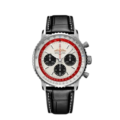 [AB01383B1G1P1] Navitimer B01 Chronograph 43 Stainless Steel / Boeing 747 / Alligator - Folding