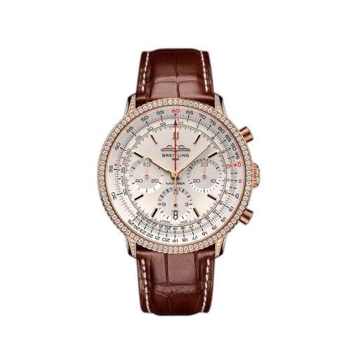 [RB0139631G1P1] Navitimer B01 Chronograph 41 Red Gold - Diamond / White / Alligator