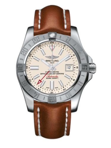 [A3239011/G778/434X/A20D.1] Avenger II GMT Stainless Steel / Stratus Silver / Calf / Folding