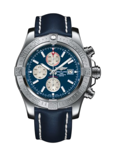 [A1337111/C871/101X/A20BA.1] Super Avenger II Stainless Steel / Mariner Blue / Calf / Pin