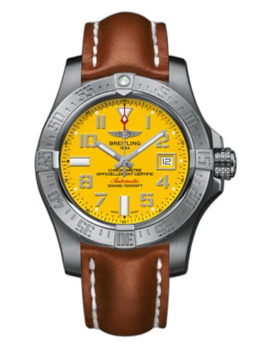 [A1733110/I519/433X/A20BASA.1] Avenger II Seawolf Stainless Steel / Cobra Yellow / Calf / Pin