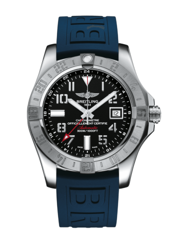 [A3239011/BC34/157S/A20D.2] Avenger II GMT Stainless Steel / Volcano Black / Rubber / Folding