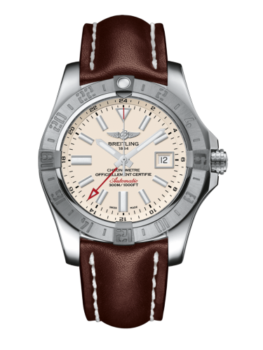 [A3239011/G778/438X/A20D.1] Avenger II GMT Stainless Steel / Stratus Silver / Calf / Folding