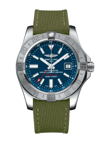 [A3239011/C872/106W/A20BA.1] Avenger II GMT Stainless Steel / Mariner Blue / Military / Pin