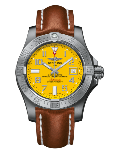 [A1733110/I519/434X/A20DSA.1] Avenger II Seawolf Stainless Steel / Cobra Yellow / Calf / Folding