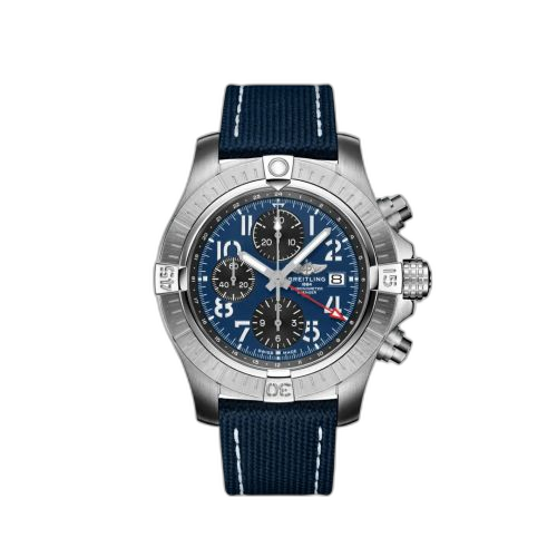 [A24315101C1X2] Avenger Chronograph GMT 45 Stainless Steel / Blue / Strap - Folding