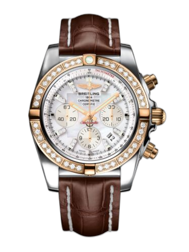 [CB011053.A698.739P] Chronomat 44 Stainless Steel / Rose Gold / Diamond / Pearl Diamond / Croco