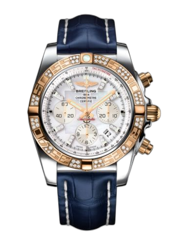 [CB0110AA.A698.731P] Chronomat 44 Stainless Steel / Rose Gold / Diamond / Pearl Diamond / Croco