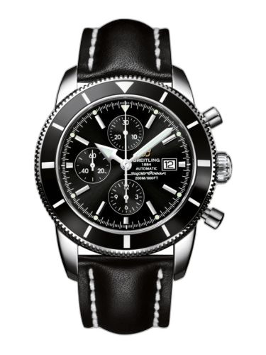 [A1332024.B908.441X] Superocean Heritage 46 Chronograph Stainless Steel / Black / Black / Calf