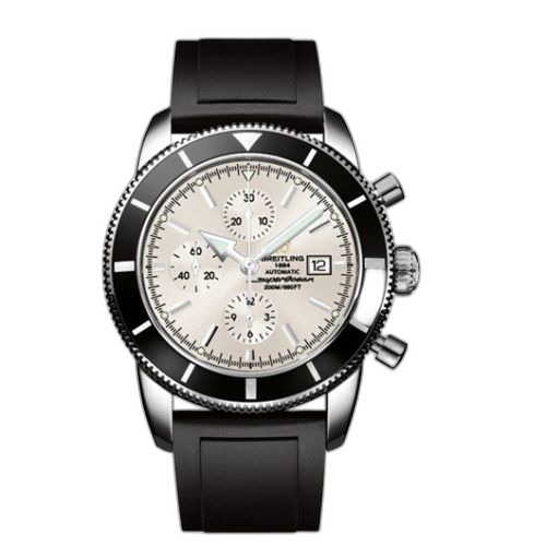 [A1332024.G698.135S] Superocean Heritage 46 Chronograph Stainless Steel / Black / Stratus Silver / Rubber