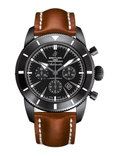 [SB0161E4.BE91.439X] Superocean Heritage 46 Chronoworks Ceramic / Black / Calf