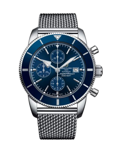 [A13312161C1A1 (aka: A1331216.C963.152A)] Superocean Heritage II 46 Chronograph Stainless Steel / Blue / Blue / Milanese