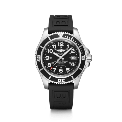 [A17365C91B1S1] Superocean II 42 Stainless Steel / Volcano Black / Rubber / Pin
