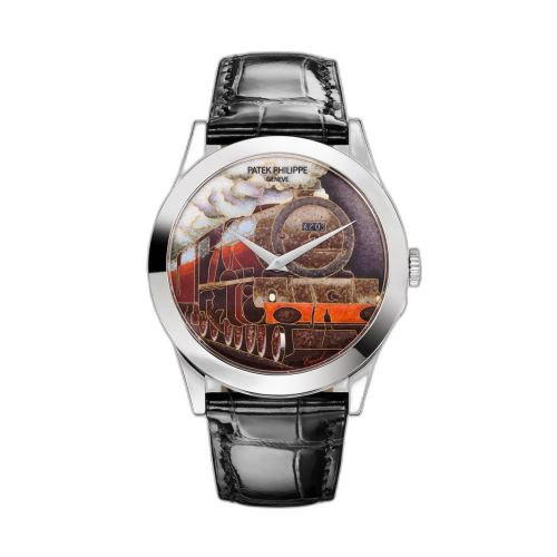 [5089G-075] Calatrava 5089 White Gold / Steam Locomotives