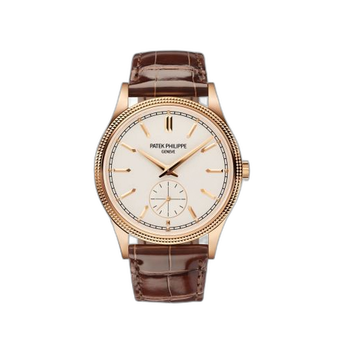 [6119R-001] Calatrava Clous de Paris Rose Gold / Silver
