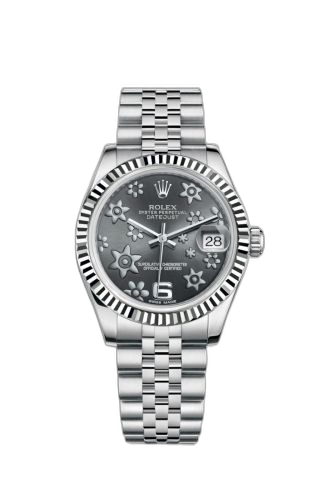 [178274-0092] Datejust 31 Stainless Steel Fluted / Jubilee / Dark Rhodium Floral