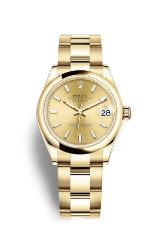 [278248-0039] Datejust 31 Yellow Gold / Domed / Champagne / Oyster