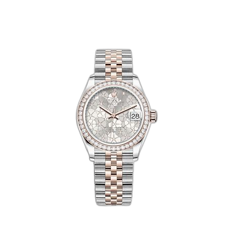 [278381RBR-0032] Datejust 31 Stainless Steel/ Rose Gold - Diamond / Silver - Floral / Jubilee