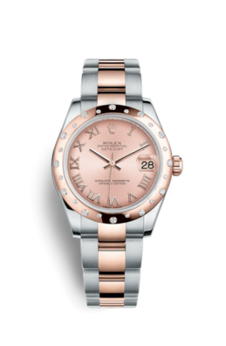 [178341-0016] Datejust 31 Rolesor Everose Domed Diamond / Oyster / Pink Roman