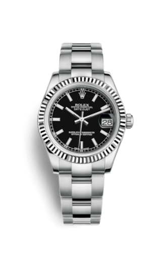 [178274-0034] Datejust 31 Stainless Steel Fluted / Oyster / Black