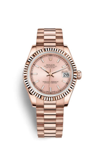 [178275f-0017] Datejust 31 Everose Fluted / President / Pink