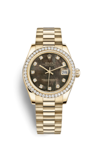 [178288-0045] Datejust 31 Yellow Gold Diamond / President / Black MOP