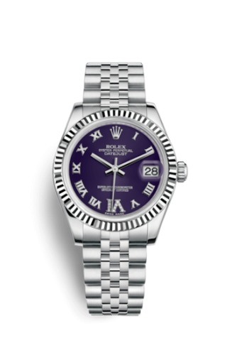 [178274-0088] Datejust 31 Stainless Steel Fluted / Jubilee / Purple Roman