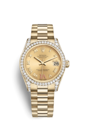 [178158-0068] Datejust 31 Yellow Gold Diamond / President / Champagne Roman