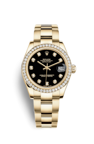 [178288-0071] Datejust 31 Yellow Gold Diamond / Oyster / Black Diamond