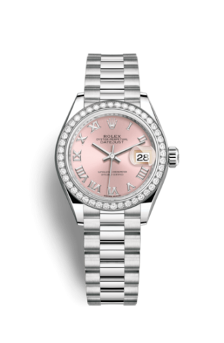 [279136rbr-0012] Lady-Datejust 28 Platinum Diamond / President / Pink Roman