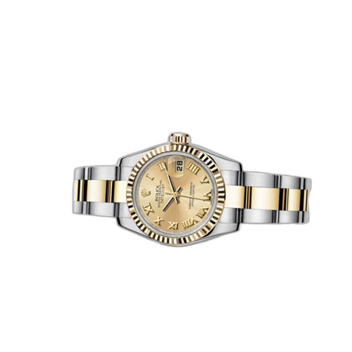 [179173-0186] Lady-Datejust 26 Rolesor Fluted Champagne Oyster