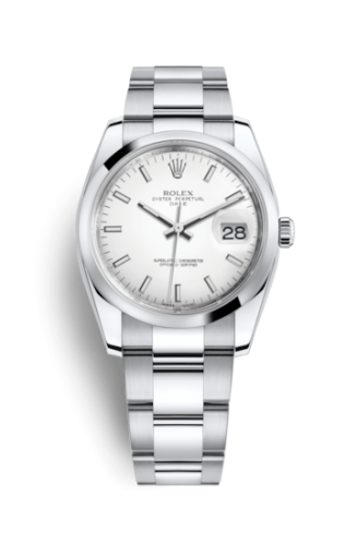 [115200-0008] Oyster Perpetual Date 34 Stainless Steel Domed / Oyster / White