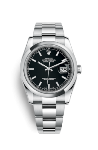 [116200-0059] Datejust 36 Stainless Steel Domed / Oyster / Black