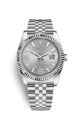 [116234-0159] Datejust 36 Stainless Steel Fluted / Jubilee / Rhodium Wave